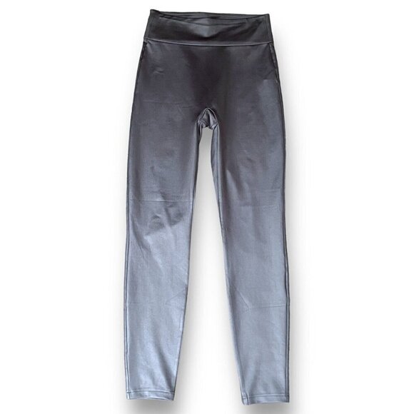 Abercrombie & Fitch Womens Sheen Leggings Sz S Gray High Waist Shiny Athleisure - Picture 1 of 6